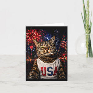 Patriotische Katze raucht Zigarette 250 Jahre zum  Karte