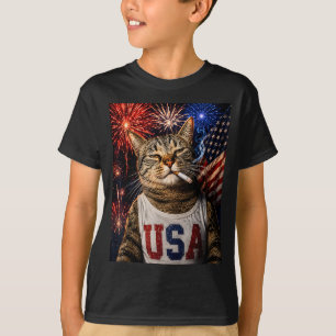 Patriotische Katze raucht Zigarette 250 Jahre zum T-Shirt