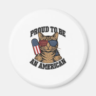 Patriotische Katze stolz darauf, amerikanisch zu s Magnet