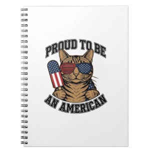 Patriotische Katze stolz darauf, amerikanisch zu s Notizblock