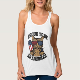 Patriotische Katze stolz darauf, amerikanisch zu s Tank Top