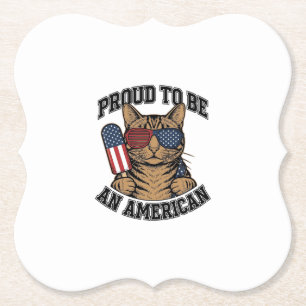 Patriotische Katze stolz darauf, amerikanisch zu s Untersetzer