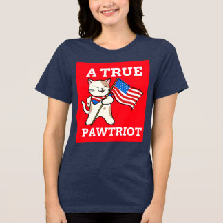 PATRIOTISCHE KATZEN-T-SHIRTS, EIN WAHRER PFOTENRIO Tri-Blend SHIRT