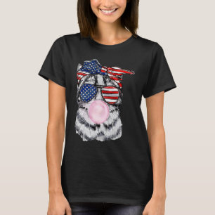 Patriotische Katzenbrille Bandana US-Flagge 4. Jul T-Shirt