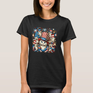 Patriotische Katzenpfoten T-Shirt