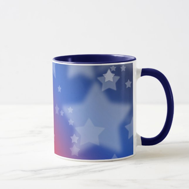 Patriotische Keramik Tasse Red White and Blue Star (Rechts)