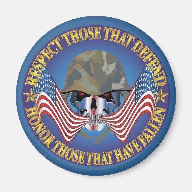 Patriotische Knochen Magnet (Vorne)