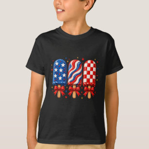 Patriotische Kokette Eis am Stiel 4. Juli Rot Weiß T-Shirt