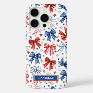 Patriotische Kokette Schleifen Monogramm iPhone 16 Pro Hülle