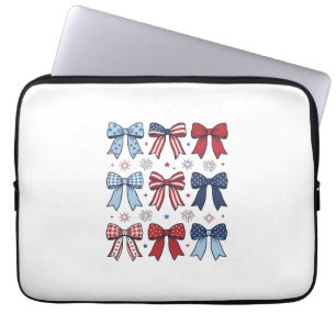 Patriotische Kokette Schleifen Vintage Vektor Desi Laptopschutzhülle