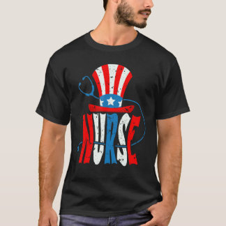 Patriotische Krankenschwester 4. Juli Amerikanisch T-Shirt
