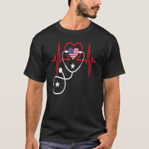 Patriotische Krankenschwester-Neuheit zum 4. Juli T-Shirt