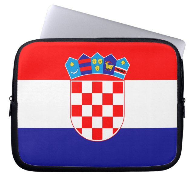 Patriotische kroatische Flagge Laptopschutzhülle (Vorderseite)