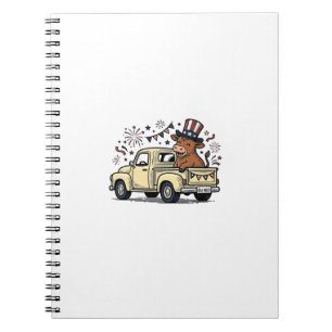 Patriotische Kuh 4. Juli LKW-Vektordesign_1 Notizblock