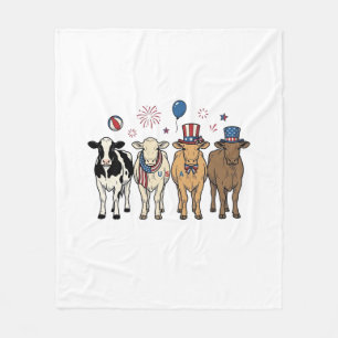 Patriotische Kuh-Aufstellung Vintage-Vector-Shirt- Fleecedecke