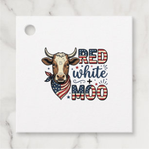 Patriotische Kuh Rot Weiß Moo 4. Juli Shirt Desi Geschenkanhänger