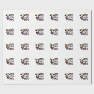 Patriotische Kuh Rot Weiß Moo 4. Juli Shirt Desi Geschenkpapier