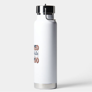 Patriotische Kuh Rot Weiß Moo 4. Juli Shirt Desi Trinkflasche
