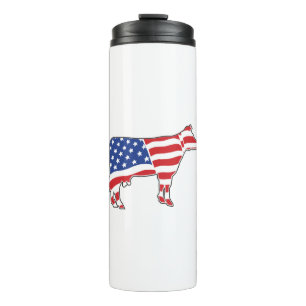 Patriotische Kuh Thermosbecher