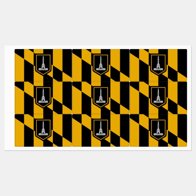 Patriotische Labels mit der Flagge von Baltimore C Etiketten (Blatt)