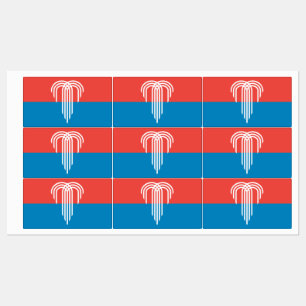 Patriotische Labels mit der Flagge von Kansas City Etiketten