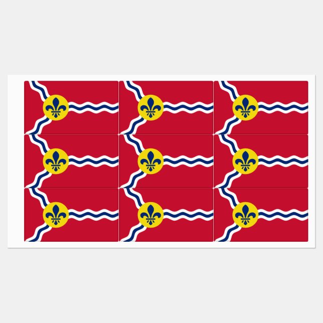 Patriotische Labels mit der Flagge von St. Louis,  Etiketten (Blatt)