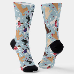 Patriotische Labradoodle / Goldendoodle-Muster-Soc Socken