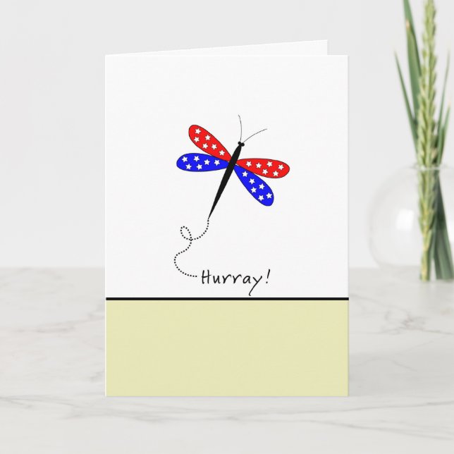 Patriotische letzte Runde Chemo mit Dragonfly Karte (Vorderseite)