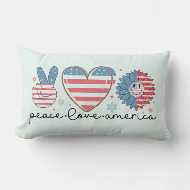Patriotische Liebe Amerika Kissen (Vorderseite)