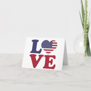 Patriotische Liebe der amerikanischen Flagge Karte