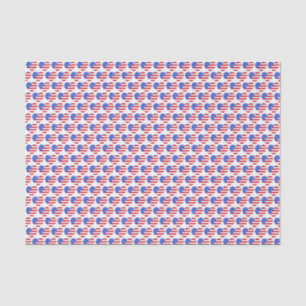 Patriotische Liebe USA Flag Herzdruckgeschenk Seidenpapier