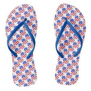 Patriotische Liebe USA Stars Stripes Heart America Flip Flops