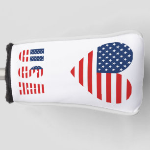Patriotische Liebeszeichen Golf Putter Kopfhaube Headcover