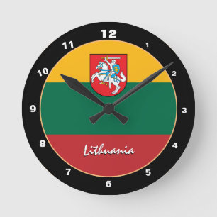 Patriotische litauische Flagge, litauische Zuhause Runde Wanduhr