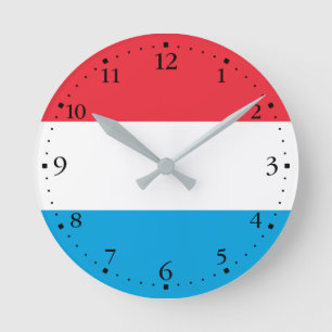 Patriotische Luxemburger Flagge Runde Wanduhr
