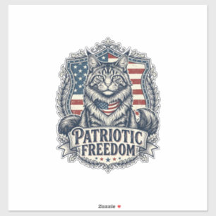 Patriotische Maine Coon Katze Aufkleber