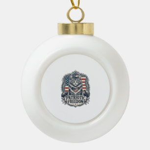 Patriotische Maine Coon Katze Keramik Kugel-Ornament