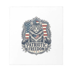 Patriotische Maine Coon Katze Notizblock