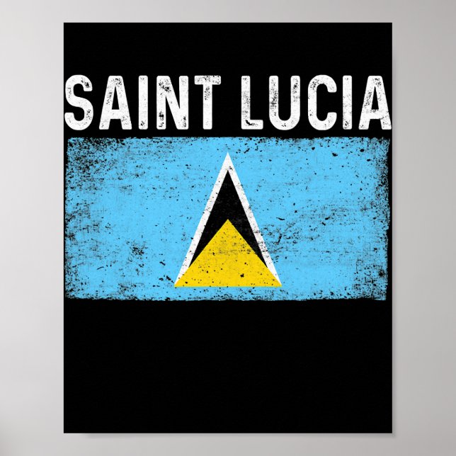Patriotische Männer Frauen Saint Lucia Flagge beän Poster (Vorne)