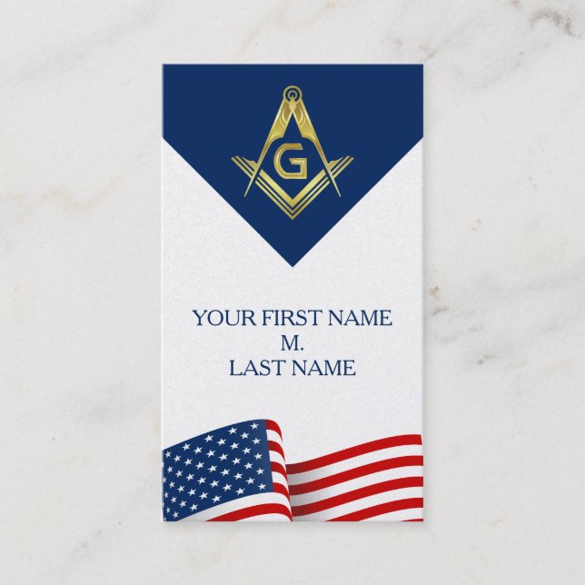 Patriotische Masonic-Visitenkarten | Flag Freemaso Visitenkarte (Vorderseite)