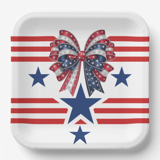 Patriotische Matching Paper Plate Pappteller (Vorderseite)