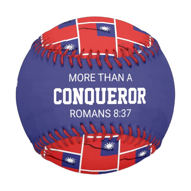 Patriotische mehr als CONQUEROR Custom TAIWAN FLAG Baseball (Vorderseite)