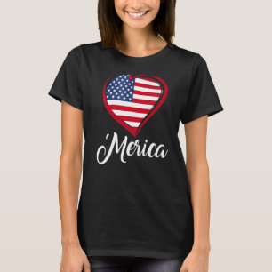 Patriotische Merica-USA-Flagge in meinem Herz-Sung T-Shirt