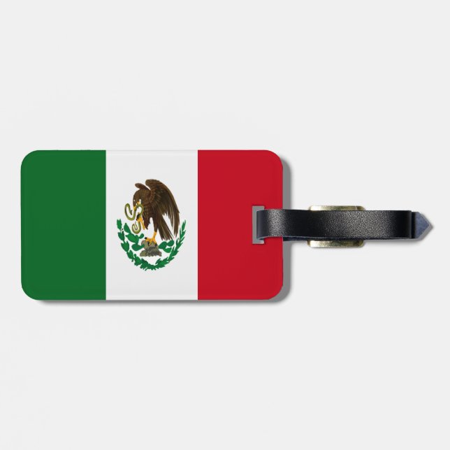 Patriotische Mexikanflagge Gepäckanhänger (Rückseite horizontal)