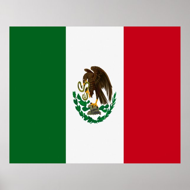 Patriotische Mexikanflagge Poster (Vorne)