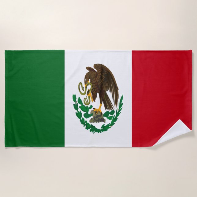 Patriotische Mexikanflagge Strandtuch (Vorderseite)