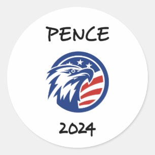 Patriotische Mike Pence 2024 Wahl Adler T - Shirt Runder Aufkleber
