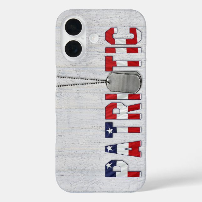 Patriotische Militärhundemarken iPhone 16 Hülle (Rückseite)