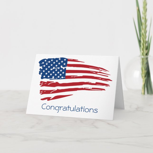 Patriotische Militärische Gratulation Amerikanisch Karte (Vorderseite)