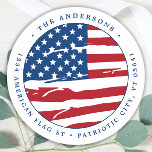 Patriotische Militärische Rücksendeadresse der USA Runder Aufkleber